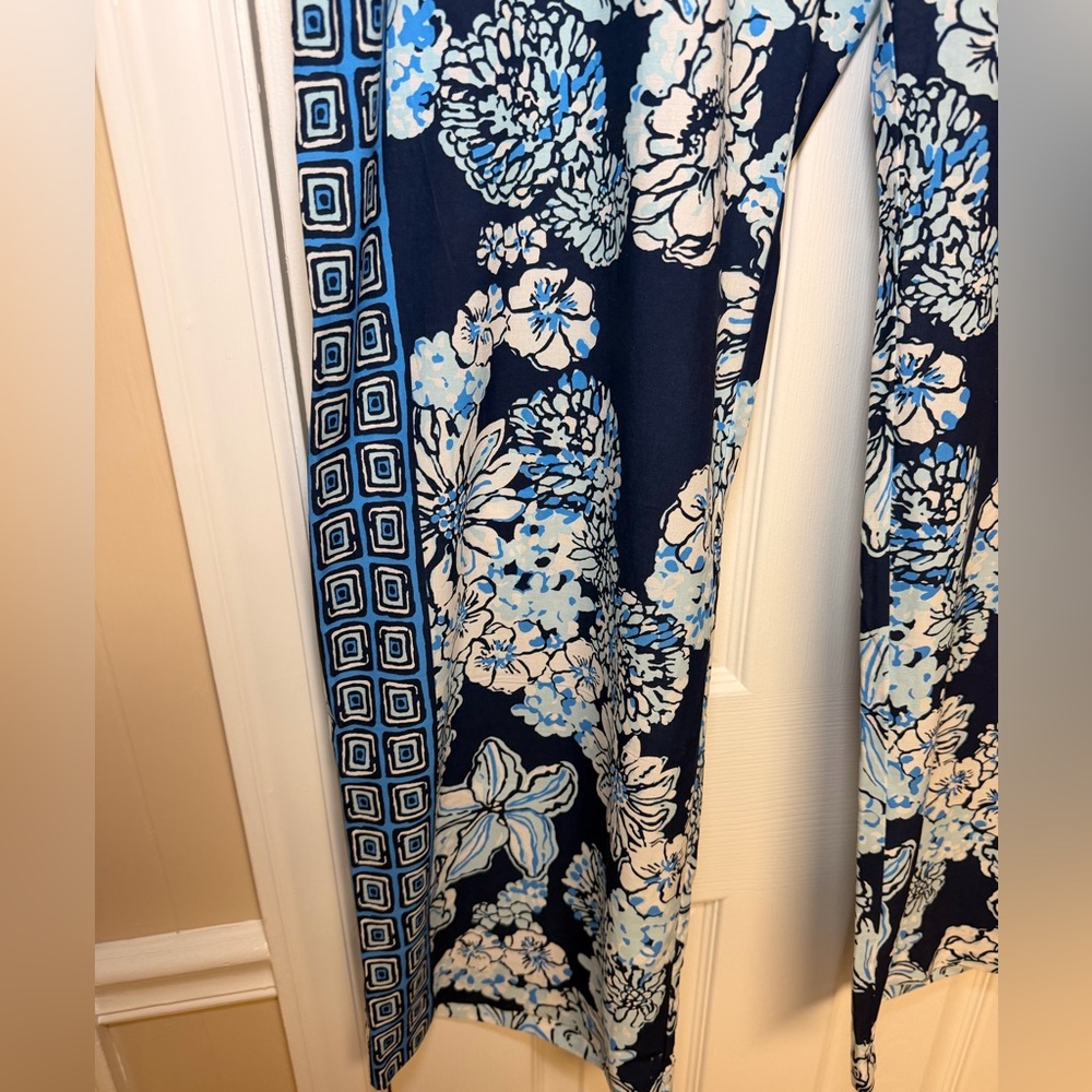 Lilly Pulitzer Bal Harbour Palazzo Pants XL Low Tide Navy Bouquet Wide Leg 32” - Picture 8 of 14